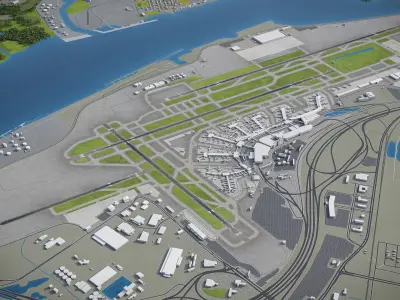 Philadelphia - International Airport - PHL Low-poly 3D model