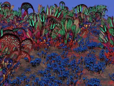 Glowing alien herbs 1 Low-poly 3D model