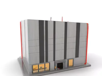 Modern Facade Building model pack Low-poly 3D model