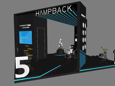 Creative technology line musical instrument booth 3D model