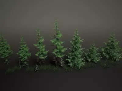 Tree Pine Asset Low-poly 3D model
