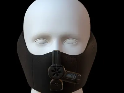 Gas mask helmet 3d model scifi Low-poly  Low-poly 3D model