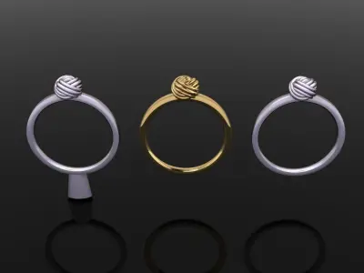 Rope Knot Ball Ring Band Mix Size 4 5 6 7 8 9 10 3D print model