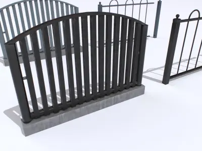 Metal Fences Pack 4 Low-poly 3D model