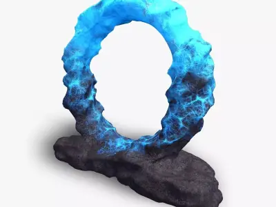 Stone Portal 1 - Energy Low-poly 3D model