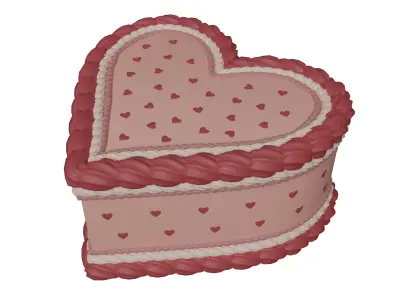 Heart Cake - Valentines Day Low-poly 3D model