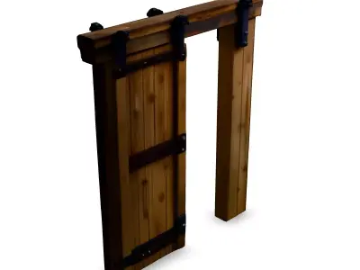Realistic Sliding Barn Door 3D Model Low-poly 3D model