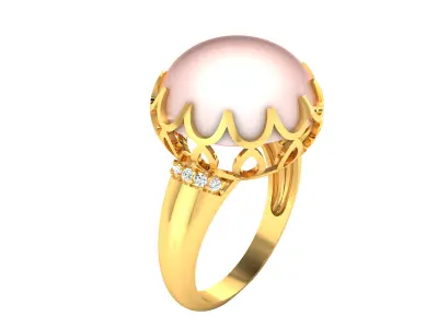 Women Ring  Render 3dm STL OBJ FBX Details 3D print model 52