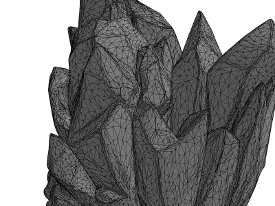 Glowing Purple Crystal Cluster Low-poly 3D model