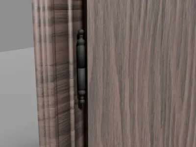 Classic interior door with frames Low-poly 3D model