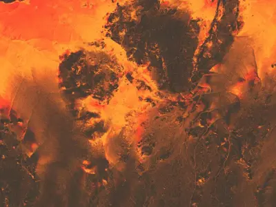 16K Volcano with lava height map and 3D terrain Low-poly 3D model