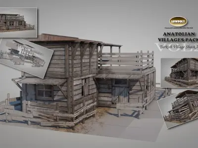Anatolian Village Shack 2 Low-poly 3D model