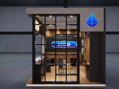 Exhibition Stand Stall  10X4 2 SIDE OPEN 3D model