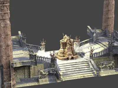 Gothic hall Fantasy 1  3D model