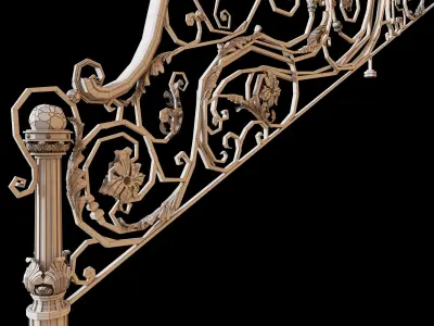 stair railing forging classic 3D model