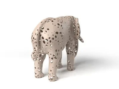 Elephant Voronoi Low-poly 3D model