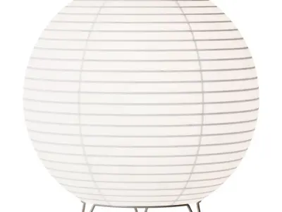  Round LED Japanese Style Lantern Rice Paper Desk Lamp 3D model