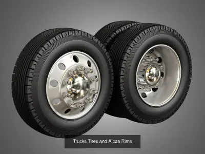 Trucks Tires and rims 4 in 1 3D Model Pack