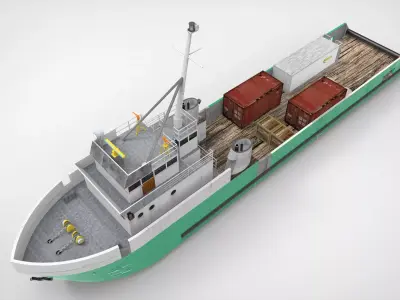 Old Supply Vessel Low-poly 3D model