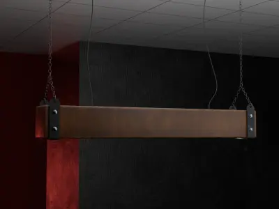 Natural Solid Wood Indoor Lighting Fixture Low-poly 3D model