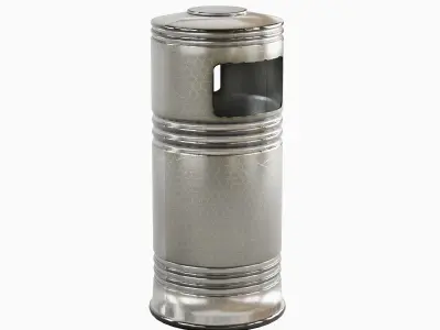 Metal Street Trash Bin 02 Low-poly 3D model