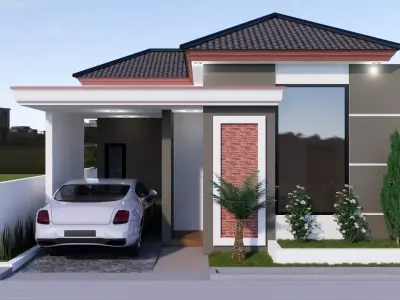 Modern Minimalist House Exterior 3D Model 3D model