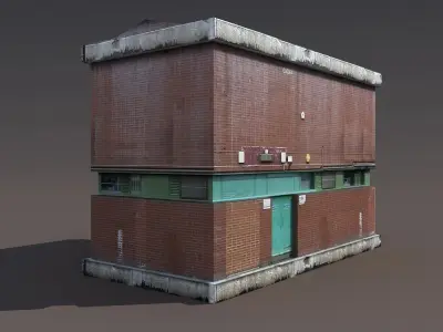 Factory Low poly 128 3D model