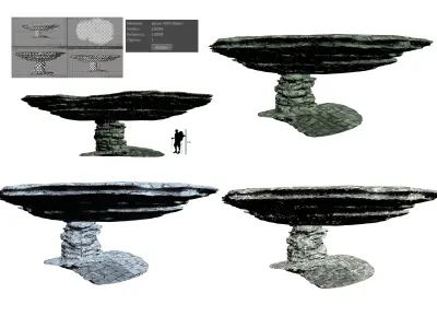 Ruins and stair rock 3D model