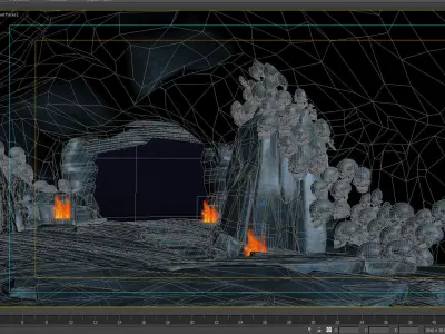 Skull Cave tunnel mine modular kit environment rock terrain 3D model