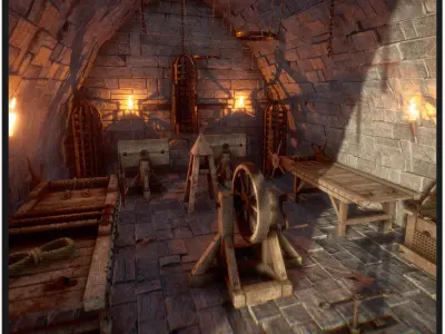Torture Device  15 Dungeon Props Low-poly 3D model