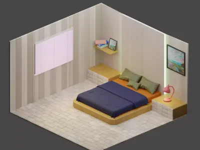 Room - Orthographic Design Free low-poly 3D model