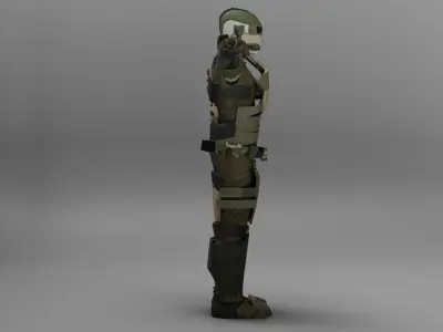 Modern Soldier Low-poly 3D model buy