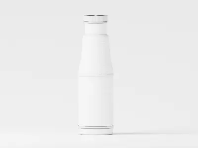 Glass Soda Soft Drink or Water Bottle 3D Model Low-poly 3D model