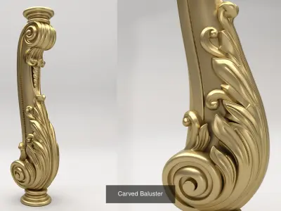 Carved Balusters 3D Model Pack