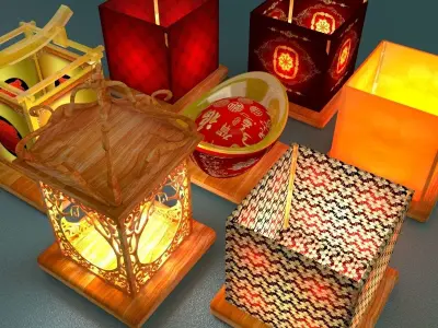 Chinese Water Lantern 3D model