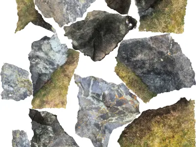Realistic Scanned Mossy Rock 3d Model 3D model