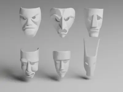 Sardinian Masks Low-poly 3D model