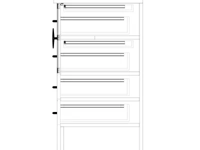 commode 3 wooden chest of drawers 3D model