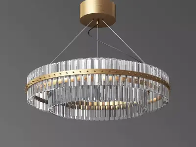 Round Glass Chandelier  3D model