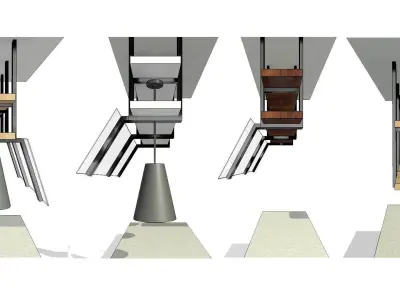 Hanging Shelves Sneeze Guards 3D model