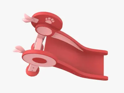 Kid Park Slide Park Equipment Interior Red 3D model