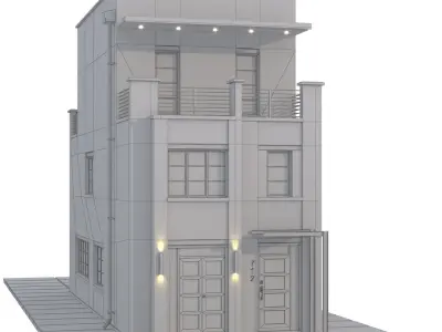 Brick Building 02 3D model