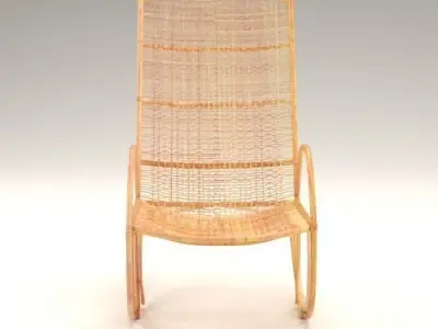 Wicker Rocking Chair 3D model