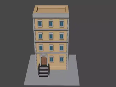 Cartoon Building Low-poly 3D model