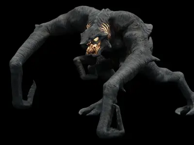 Kaiju creature monster Low-poly 3D model