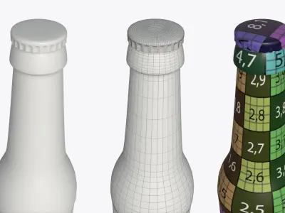 Beer bottle brown 03 3D model