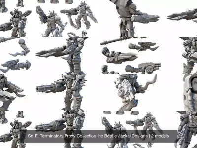 Sci Fi Terminators Proxy Collection Inc Beetle Jackal Designs 3D Model Pack