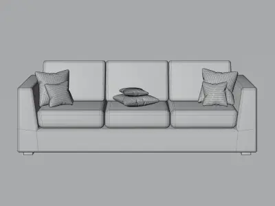 Couch sofa Low-poly 3D model
