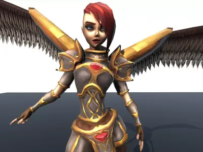 Free Angel 3D Character Model Game-Ready Fantasy Figure Free low-poly 3D model