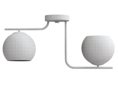 Bedonia 2 Light Glass Semi Flush Mount 3D model